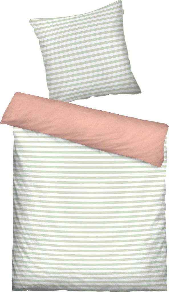 Tom Tailor Wendebettwäsche lindgrün 1x 155x220 cm + 1x 80x80 cm Größe: 80 x 80 cm + 155 x 220 cm