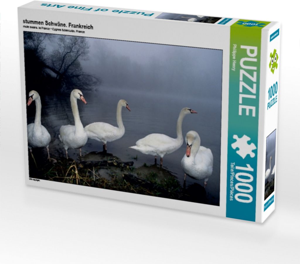 CALVENDO Puzzle stummen Schwäne. Frankreich | 1000 Teile Lege-Größe 64x48cm Foto-Puzzle für glückliche Stunden