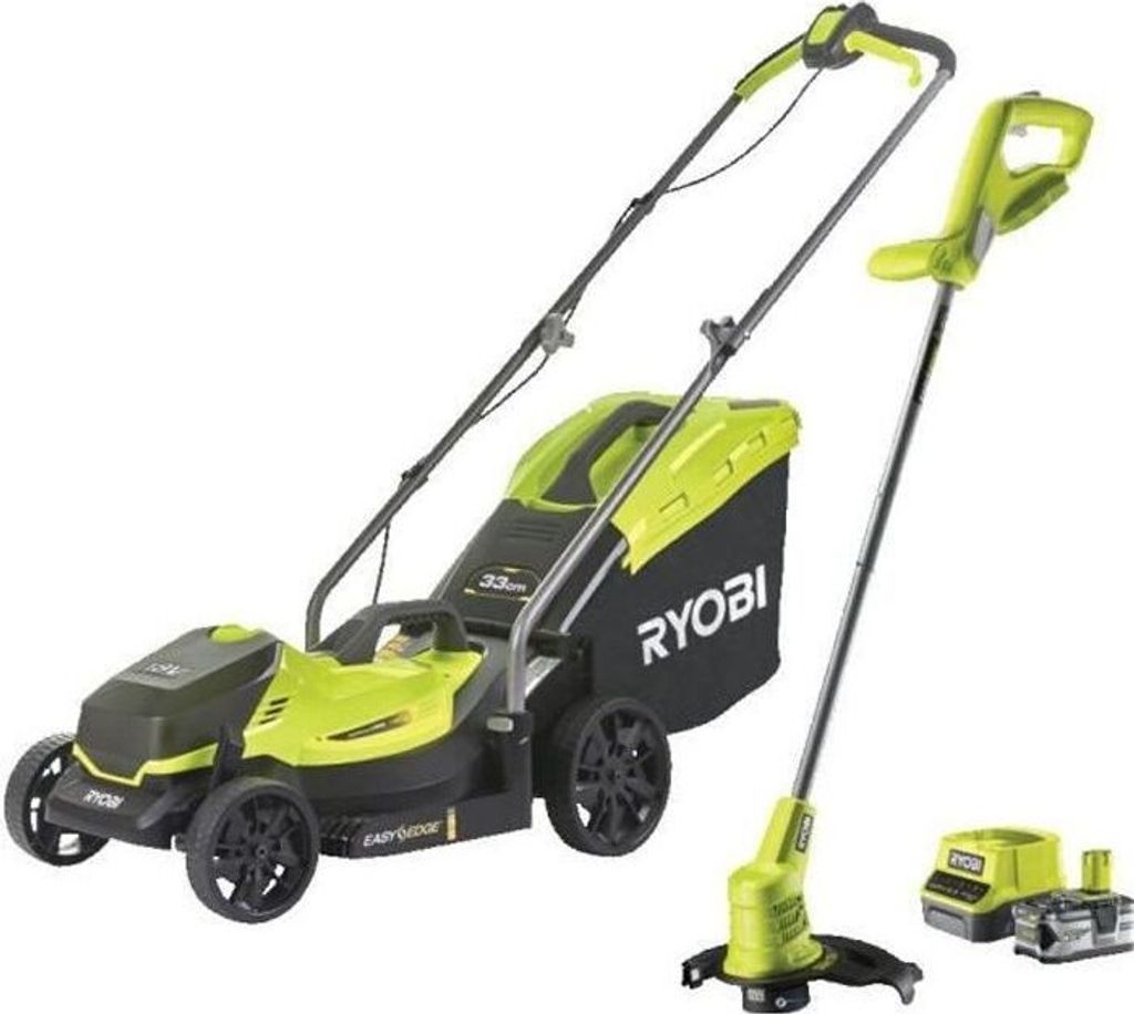 Tondeuse à gazon RYOBI, 18V, avec batterie, Noir/Vert Image du produit 