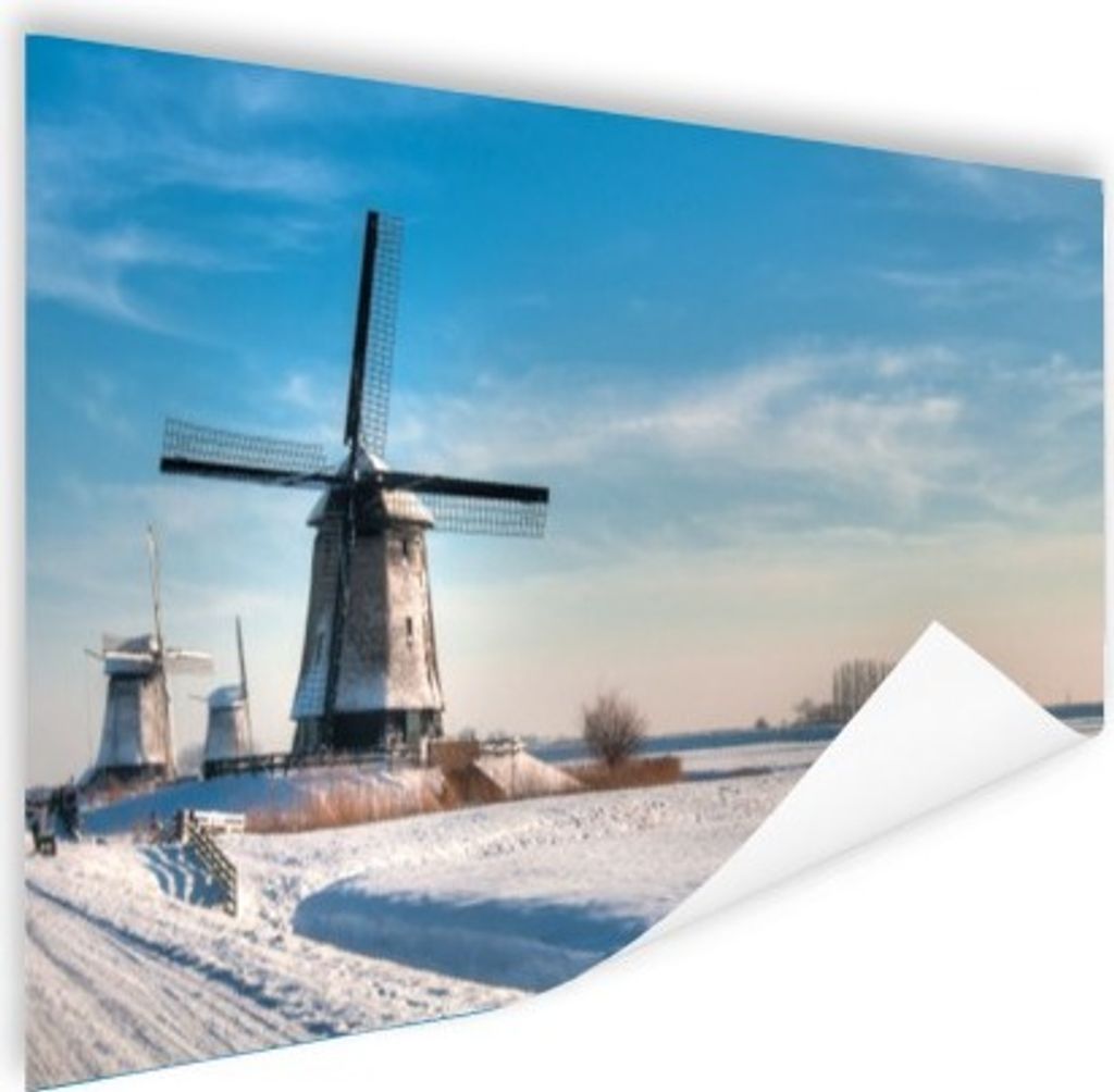 MuchoWow Poster Niederländische Winterlandschaft 180x120 cm - Fotoplakat