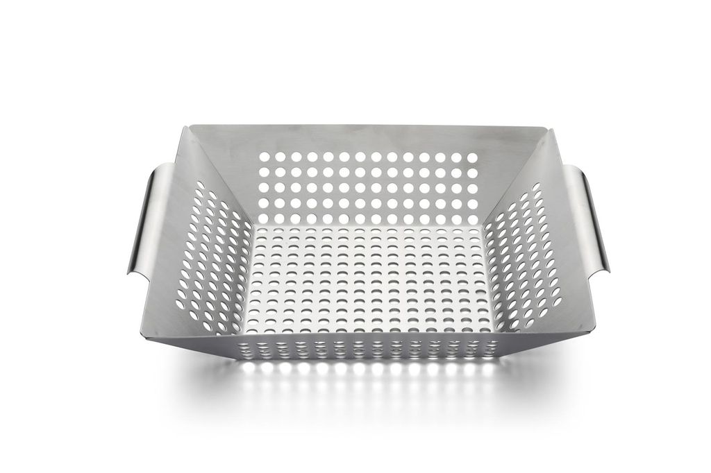 Karl Weis Grillkorb aus Edelstahl 30 x 30 cm, satiniert, 30 x 30 x 6,5 cm, 900 g