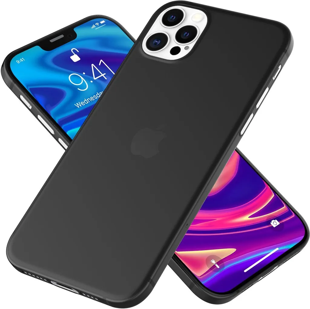 Custodia NALIA iPhone 12 Pro Max Ultra Sottile 0,3mm - Cover Rigida Nera