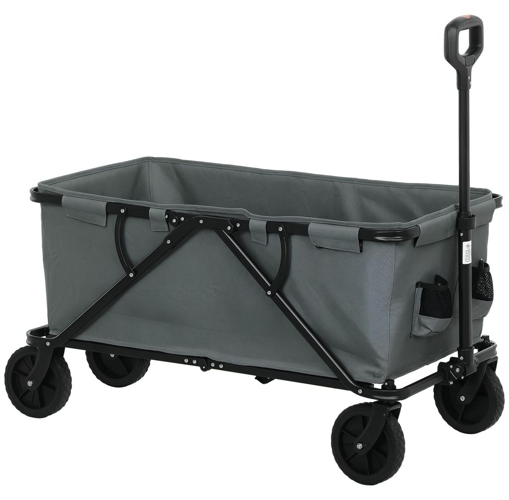 Gartenwagen 120 kg belastbar, klappbar Transportwagen mit herausnehmbare Plane 160 Liter, Stahl, Polyester, 100 x 55 x 56 cm