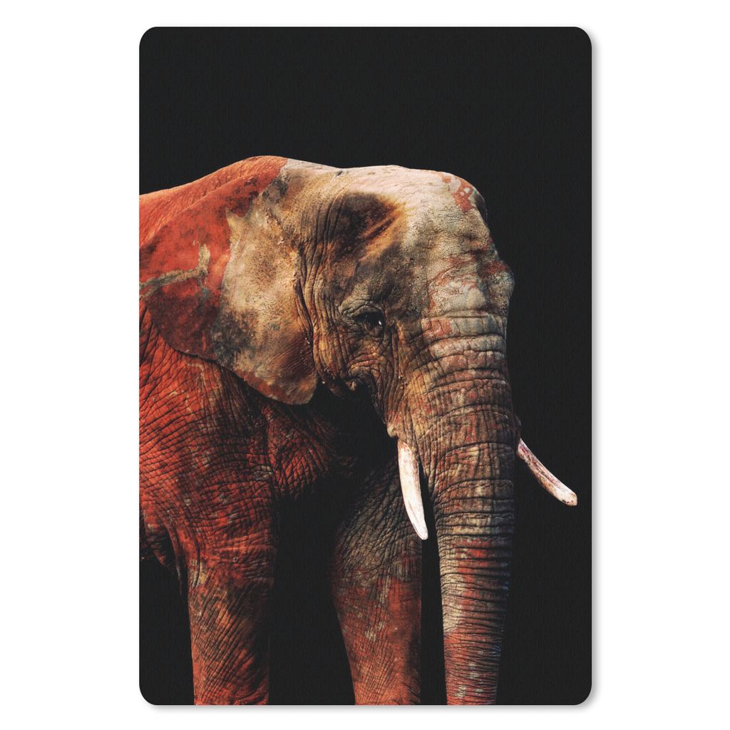 MuchoWow Mauspad Mousepad Elefant - Tiere - Rot 40x60 cm - Mousepads - Maus Mat - Pad - Mausunterlage - Schreibtisch Accesoire