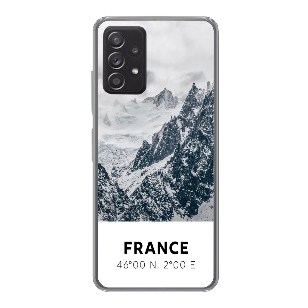 MuchoWow Handyhülle Schutzhülle Hülle für Samsung Galaxy A53 5G Frankreich - Berge - Schnee Silikon Softcase Handy Hülle - Schutzabdeckung