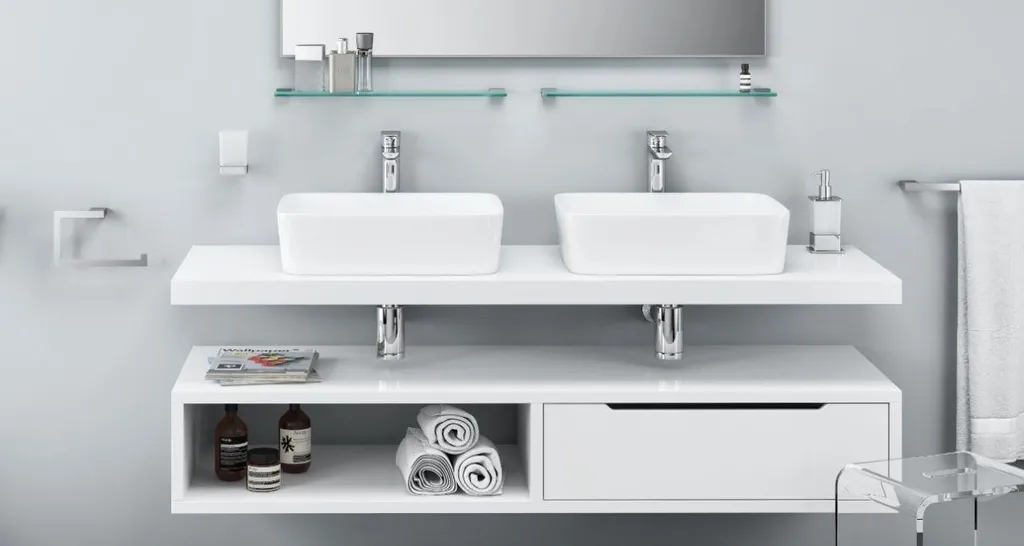 Étagère Suspendue Verre Épais et Supports Robustes Finition Chromée