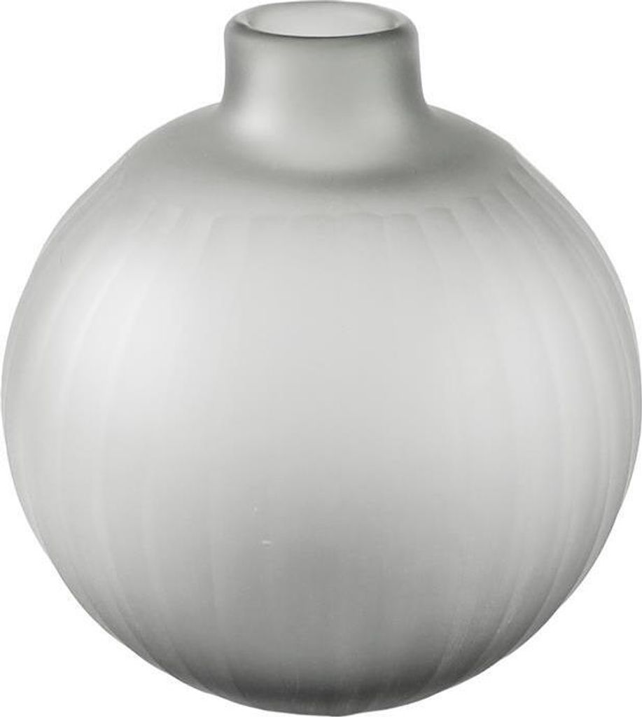 Kaheku Vase Tamura rund grau matt Schliff, Durchmesser 12,5 cm, Höhe 13,5 cm Farbglas durchgefärbt 877006705