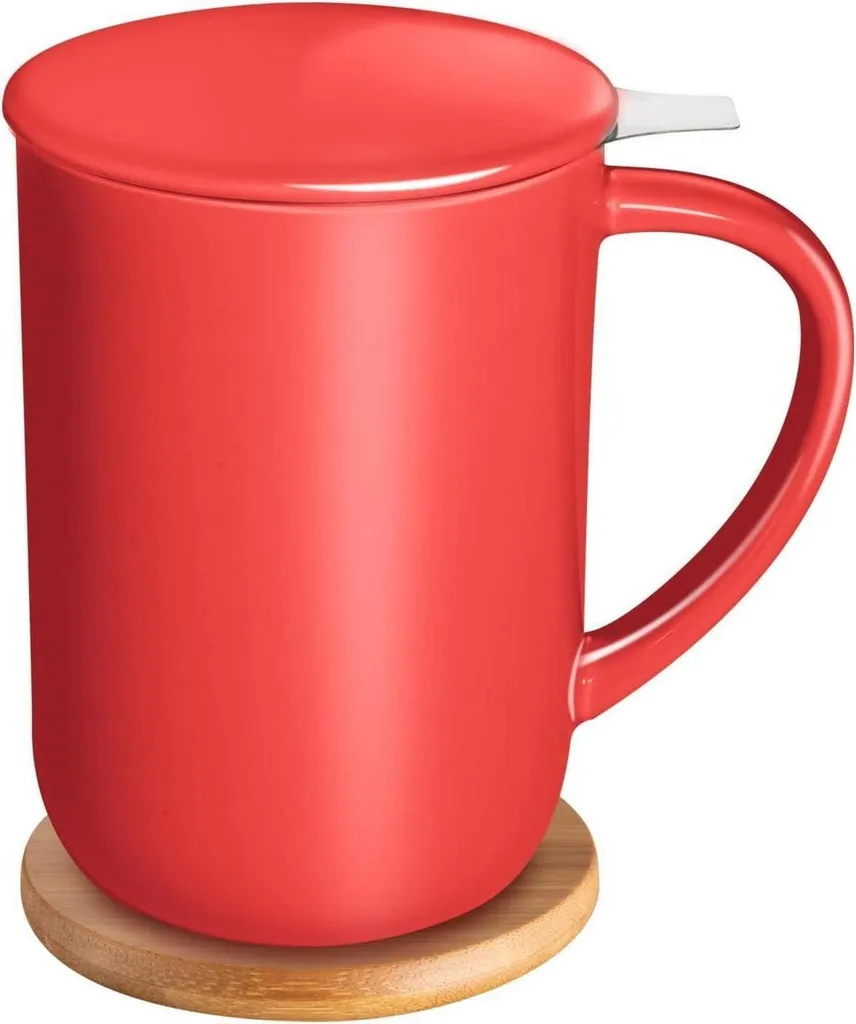 Tazza Tisana CEEPU 473ml: Porcellana con Filtro per Momenti di Relax