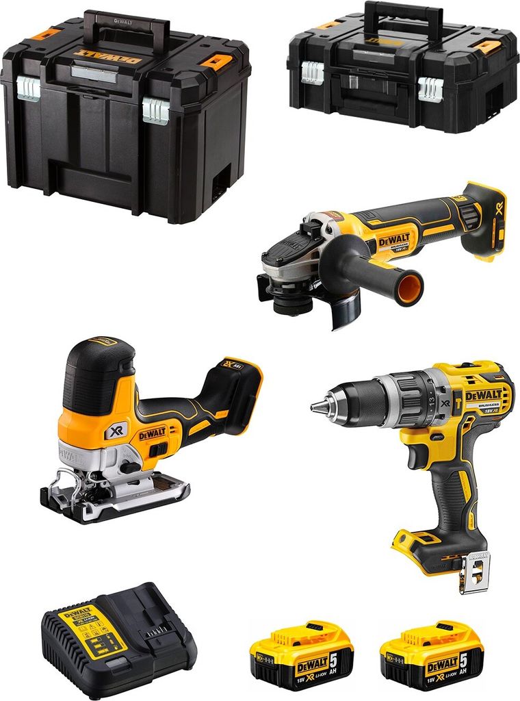 DeWALT Kit DCK329P2T (DCD796 + DCG405 + DCS335 + 2 x 5,0 Ah + DCB115 + TSTAK II + TSTAK VI)