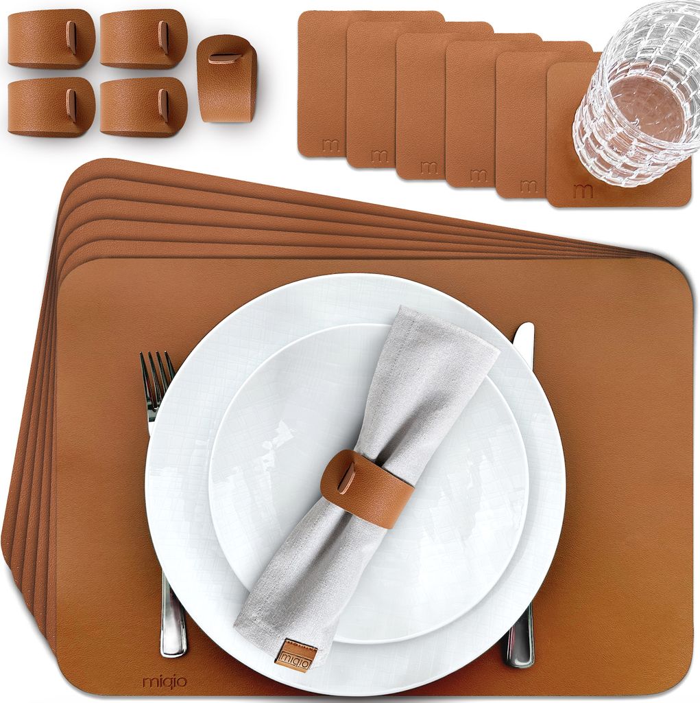 Tischsets aus Kunstleder Rechteckig 18 Teile