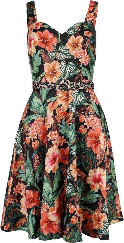 Voodoo Vixen Mittellanges Kleid Damen Jungke Print Flare Dress multicolor S