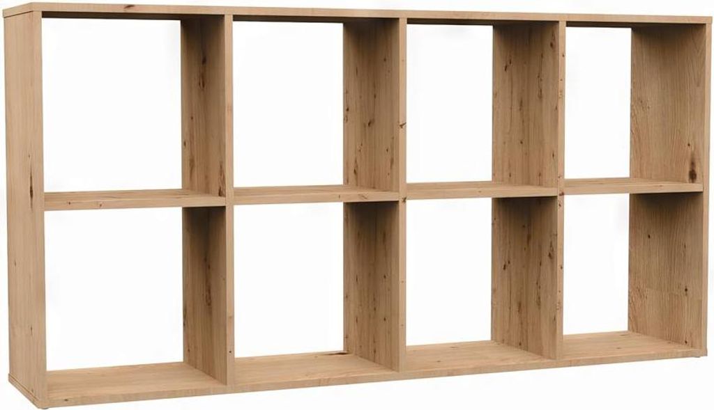 Fachregal MALAX 2x4 mit 8 Fächern - Bücher- und Spielzeugregal | Farbe: Artisan-Eiche