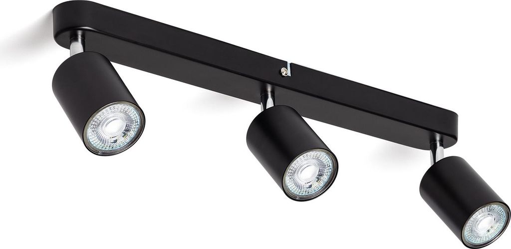 Deckenleuchte verstellbar Metall 3 Strahler Albus Black Large Schwarz