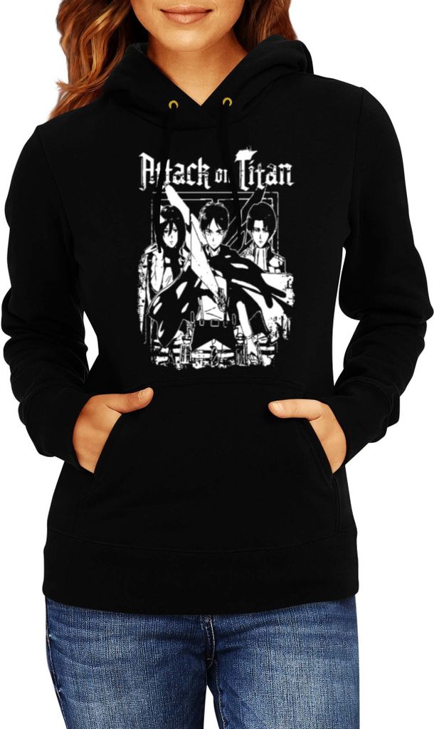 Damen Kapuzenpullover Japan Anime Manga Attack Anime On Titan Shingeki Shingeki, Lady L / Schwarz