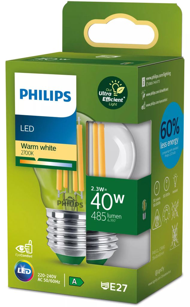 Philips Čirá žárovka typu svíce s tradičním vzhledem 40 W Obrázek produktu 