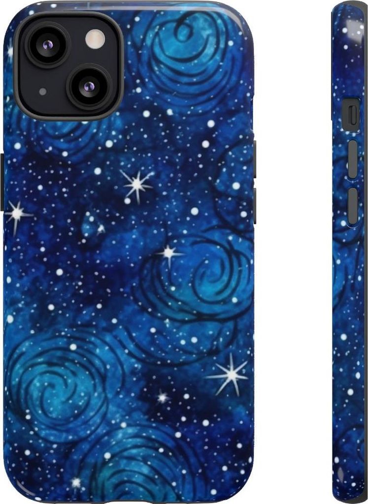 Sternenklare Galaxie in Blau – Hülle Kompatibel mit iPhone 13