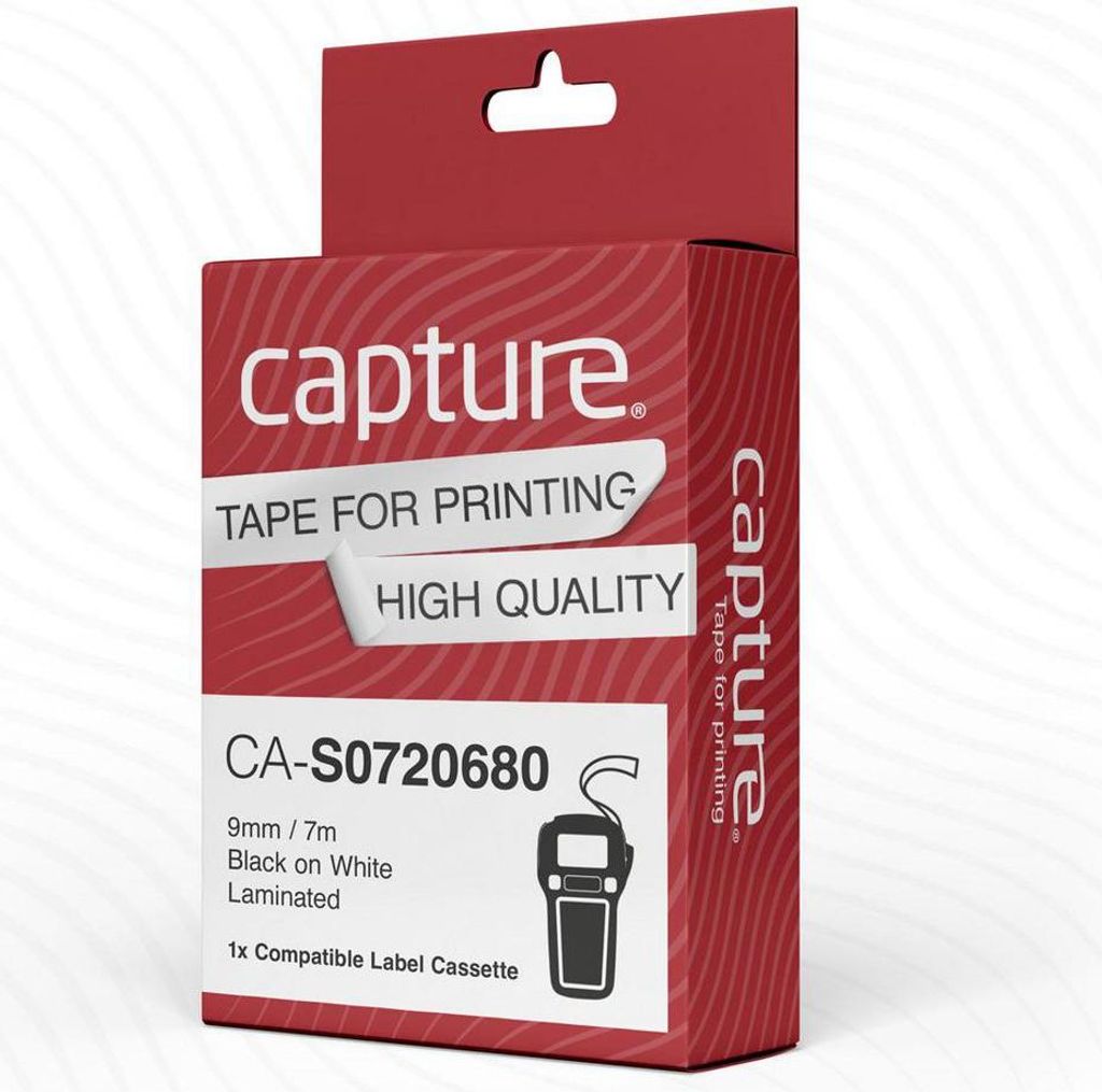 Capture CA-S0720680, Schwarz auf weiss, Polyester, -18 - 90 °C, DYMO, LabelManager, LabelWriter 450 DUO, 9 mm