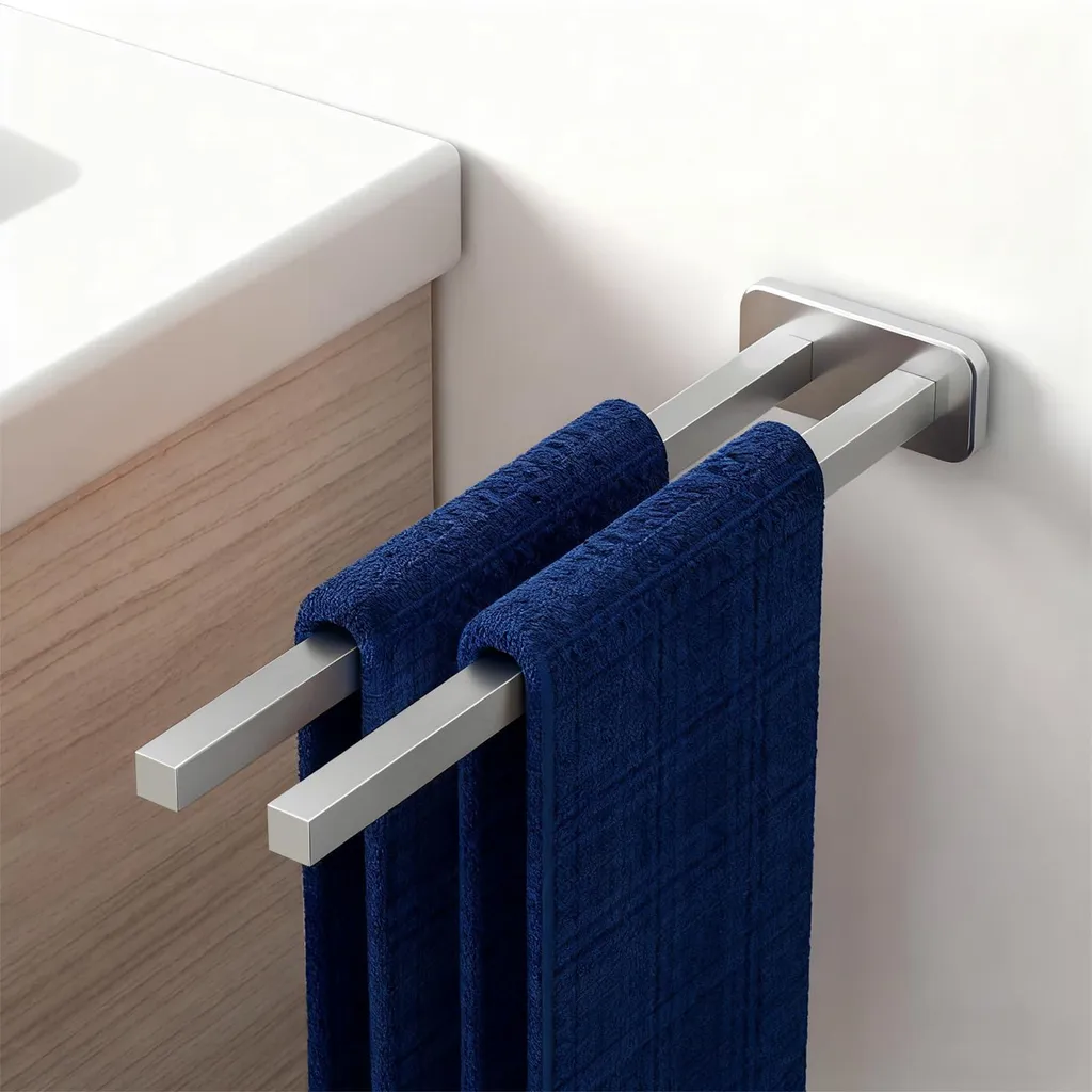Porte-serviette mural anti-rouille, fixations solides pour serviettes