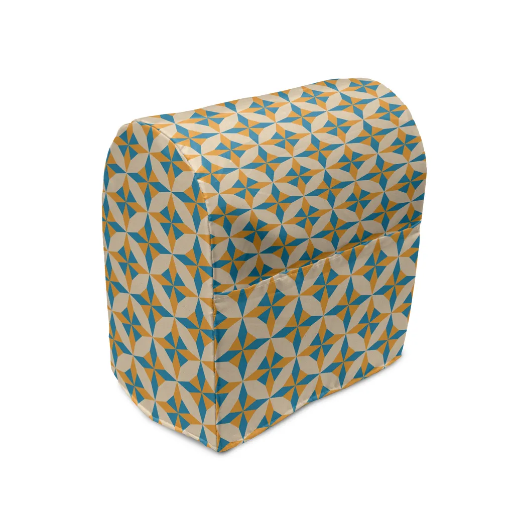 Housse de Mixeur avec Poches Latérales Design Origami Orange et Crème
