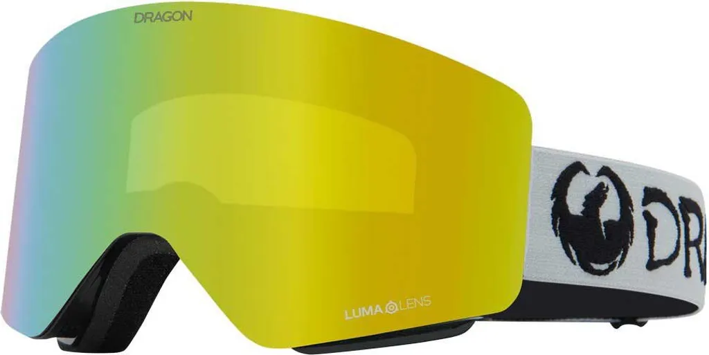 Masque de snowboard Dragon R1 OTG Gris Lumalens Gold Ion et écran Amber