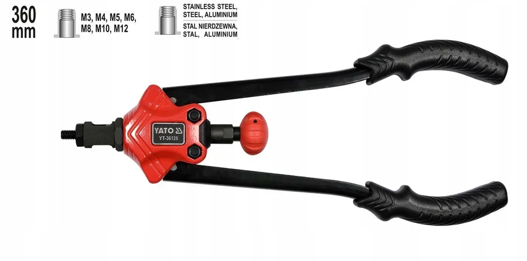 Fixez vos inserts sans effort avec la riveteuse Yato M3-12 robuste