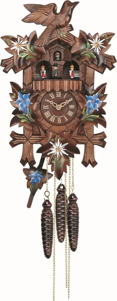 Pendule Coucou Engstler 35 cm en Noyer avec Mouvement 8 Jours 532