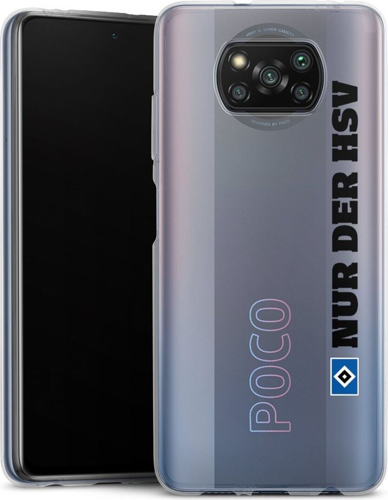 DeinDesign Handyhülle für Xiaomi Poco X3 Pro Silikon Hülle Case Smartphone Schutzhülle HSV Hamburger SV transparent