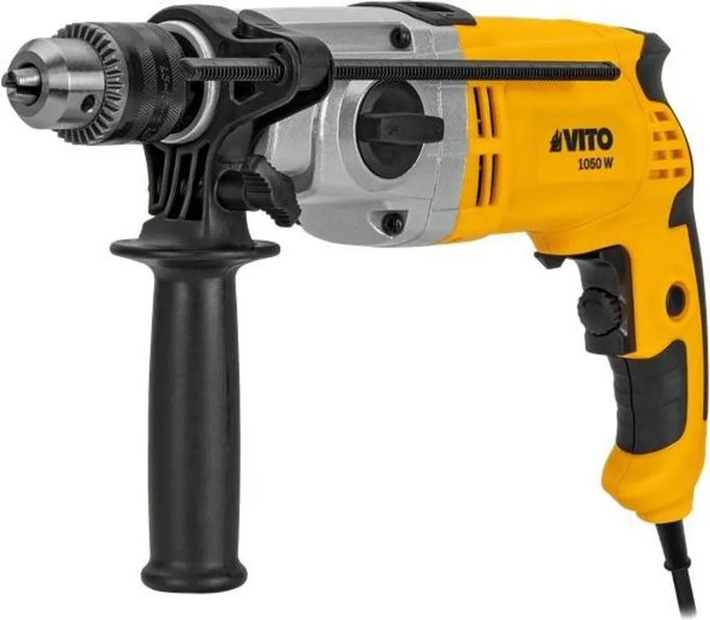 Trapano a percussione 1050 W Mandrino autoserrante 13 mm Corpo in acciaio Valigetta VITO