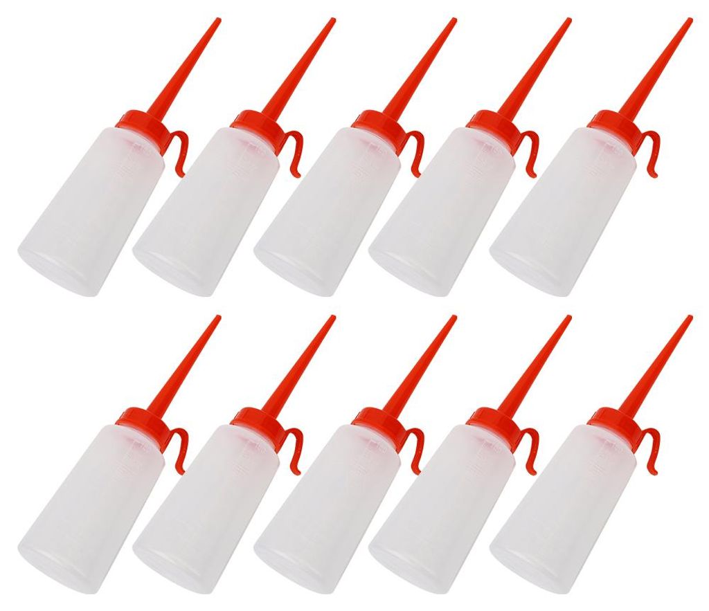 10 Stück Ölflaschen-Nähmaschinen-Doppelnadel-Kunststoffspender mit langer Spitze