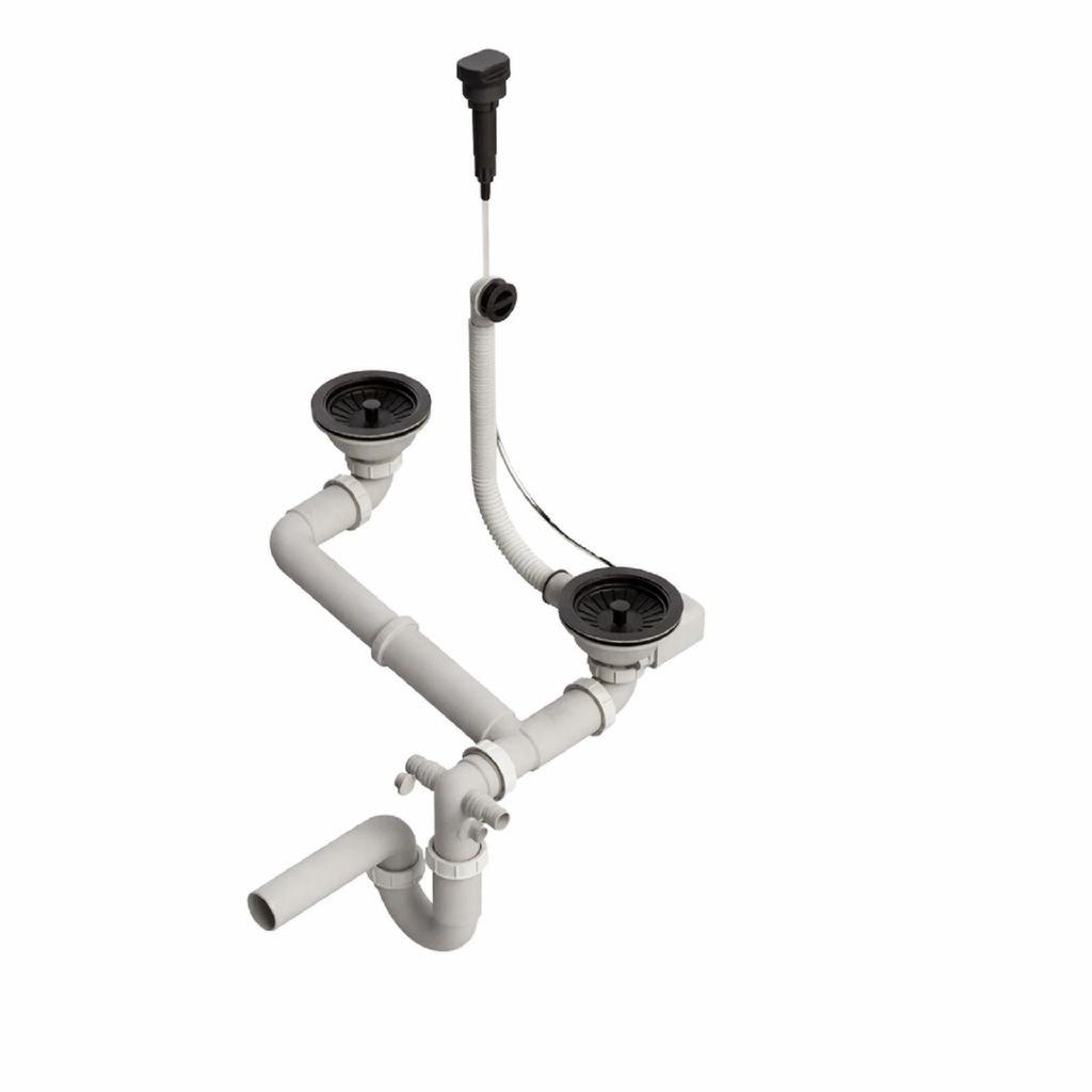 QLS Automatischer Siphon 3 1/2 Zoll Ablauf für Einbecken Produktbild 