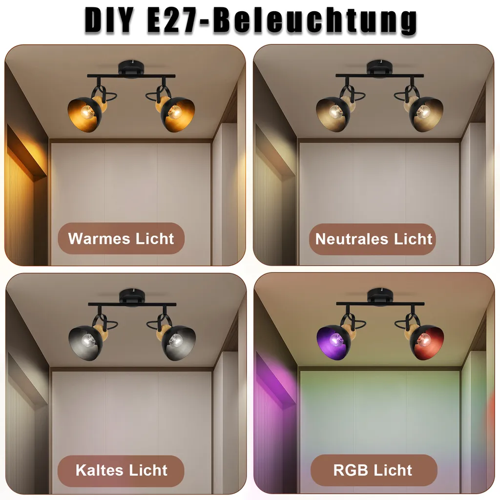 Plafonnier Orientable Noir : Solution d'Éclairage Efficace pour Entrée - 9
