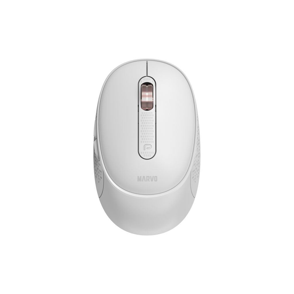 Marvo WM111SW Kabellose Optische Maus mit Sechs programmierbare Tasten, 1600 DPI, Weiss