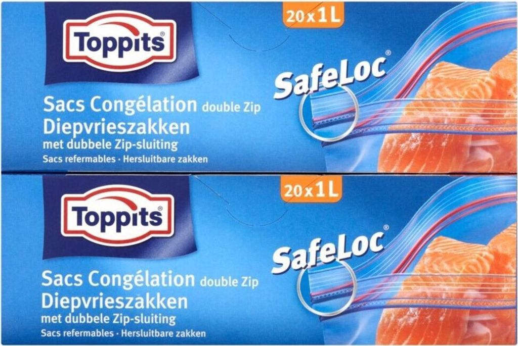 Toppits Safeloc Zip sacs de congélation 1L 20 pièces Image du produit 