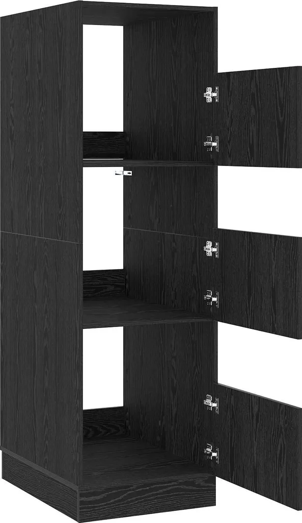Armoire à linge compacte chêne noir 162 cm pour optimiser petits espaces - 5