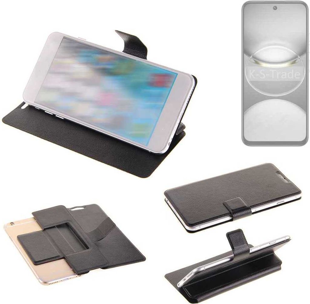 K-S-Trade Schutzhülle kompatibel mit Tecno Spark 30 Schutzhülle Flip Cover Klapphülle Wallet Case Slim Handyhülle bookstyle schwarz