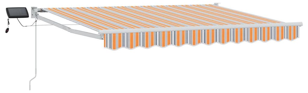 Manuelle Gelenkarmmarkise mit LEDs Blau, Orange, Weiß 3 x 2,5 m