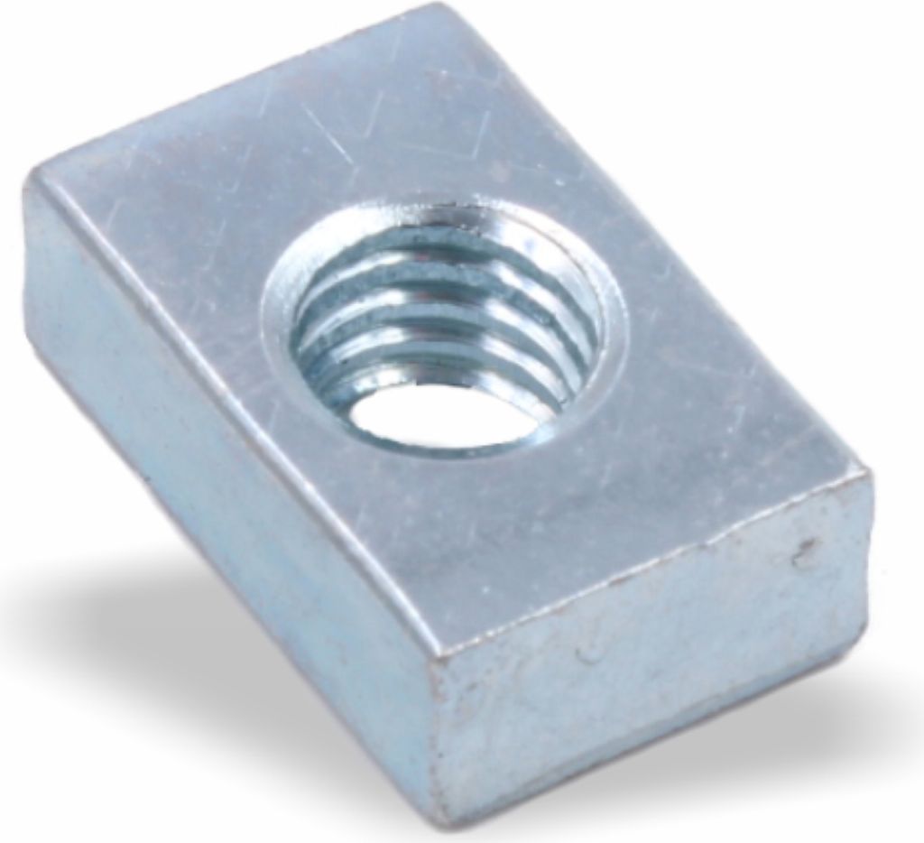 Nutenstein | Gewindeplatte 15x10x5 mm M6 Gewinde mittig | Stahl blau verzinkt