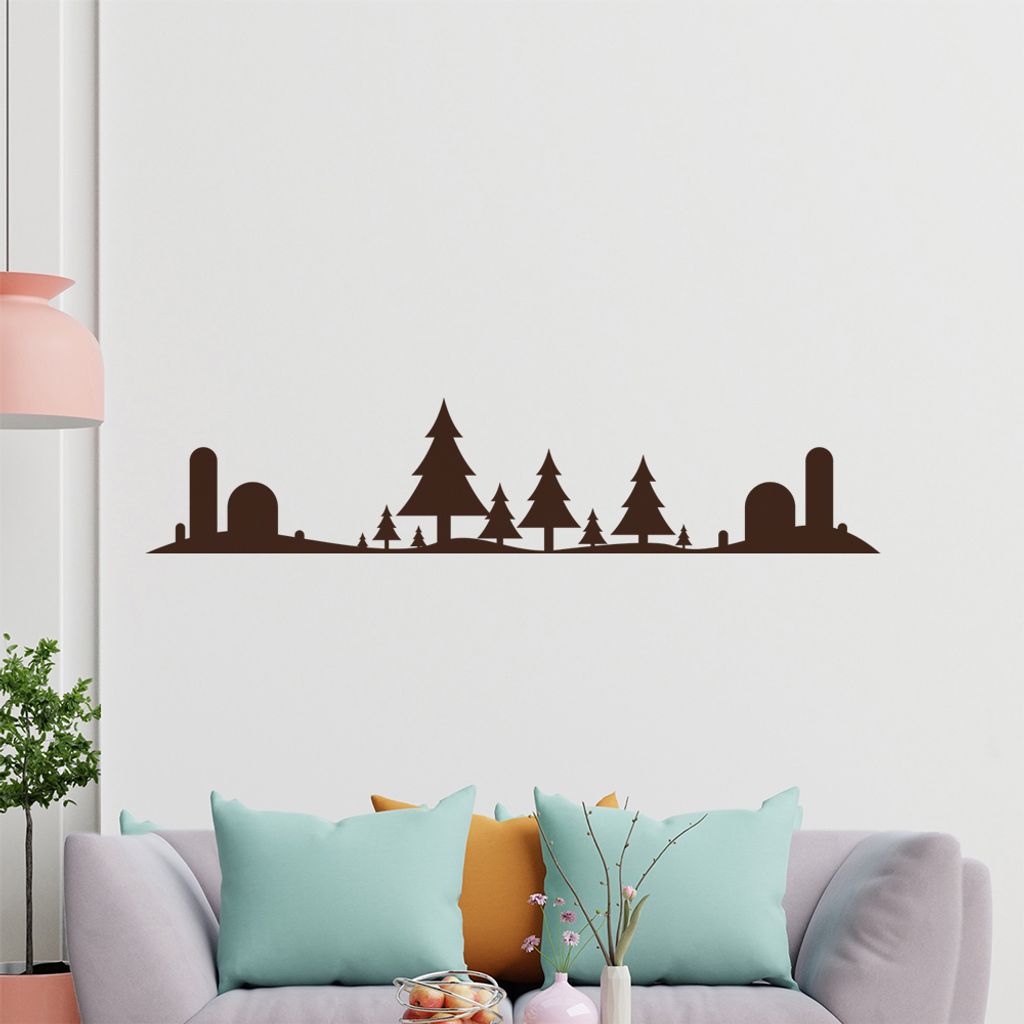 KIWISTAR Kindliche Landschaft Wandtattoo in 6 Größen - Wandaufkleber Wall Sticker - Dekoration, Küche, Wohnzimmer, Schlafzimmer, Badezimmer