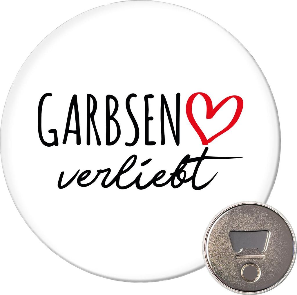 Huuraa Magnet Garbsen verliebt 59mm Kühlschrankmagnet rund Flaschenöffner Geschenkidee