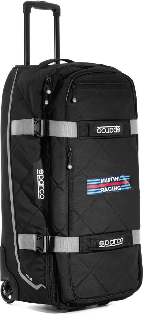 Sac de voyage à roulettes Sparco Martini Racing pour équipement auto