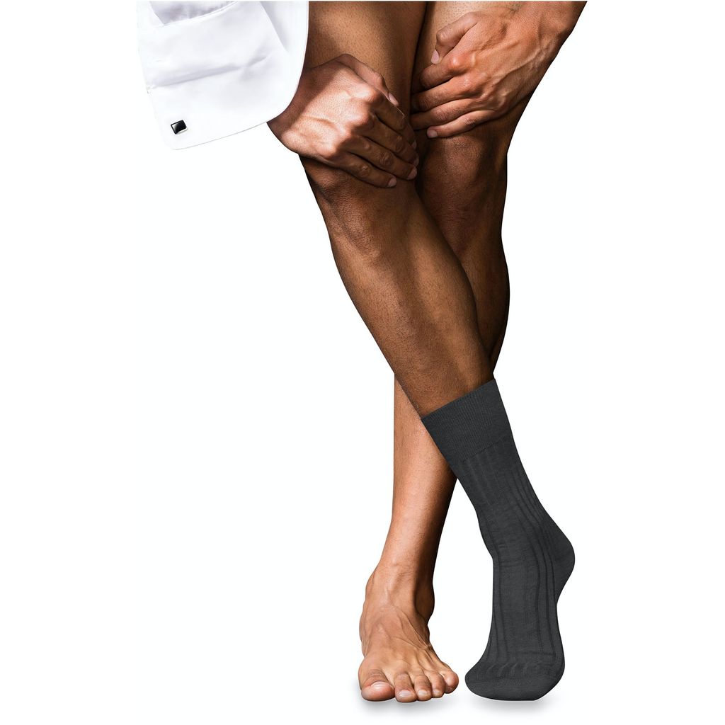 FALKE No. 13 Finest Piuma Baumwolle Socken Herren 3095 - anthracite mel. 39-40