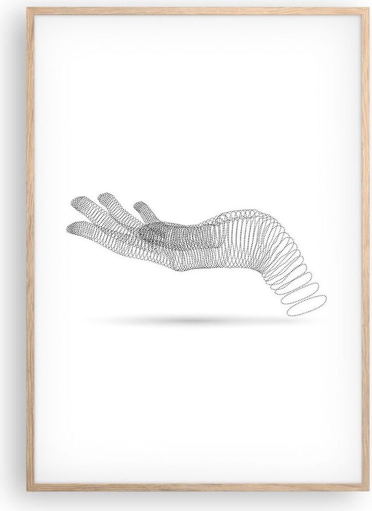 Gerahmtes Poster - Rahmen in heller Eiche - Hand Grafik Produktbild 