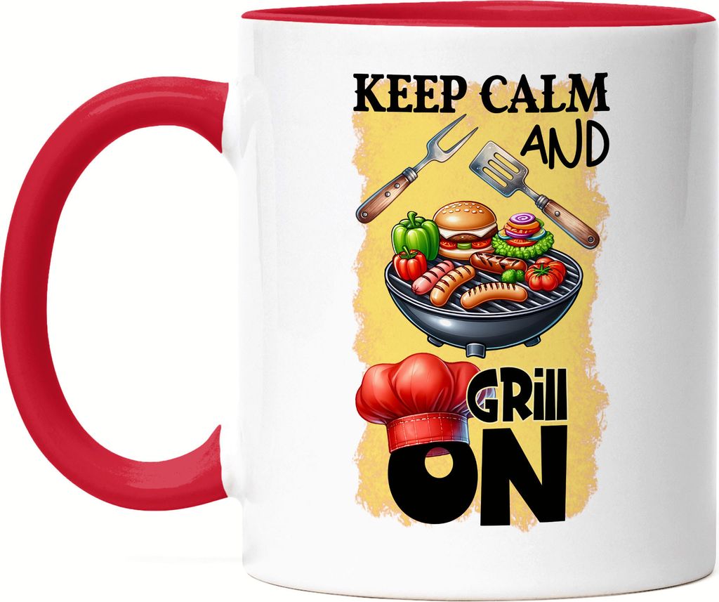 Keep Calm and Grill On BBQ Grillen lustiges Grill Humor Produktbild 