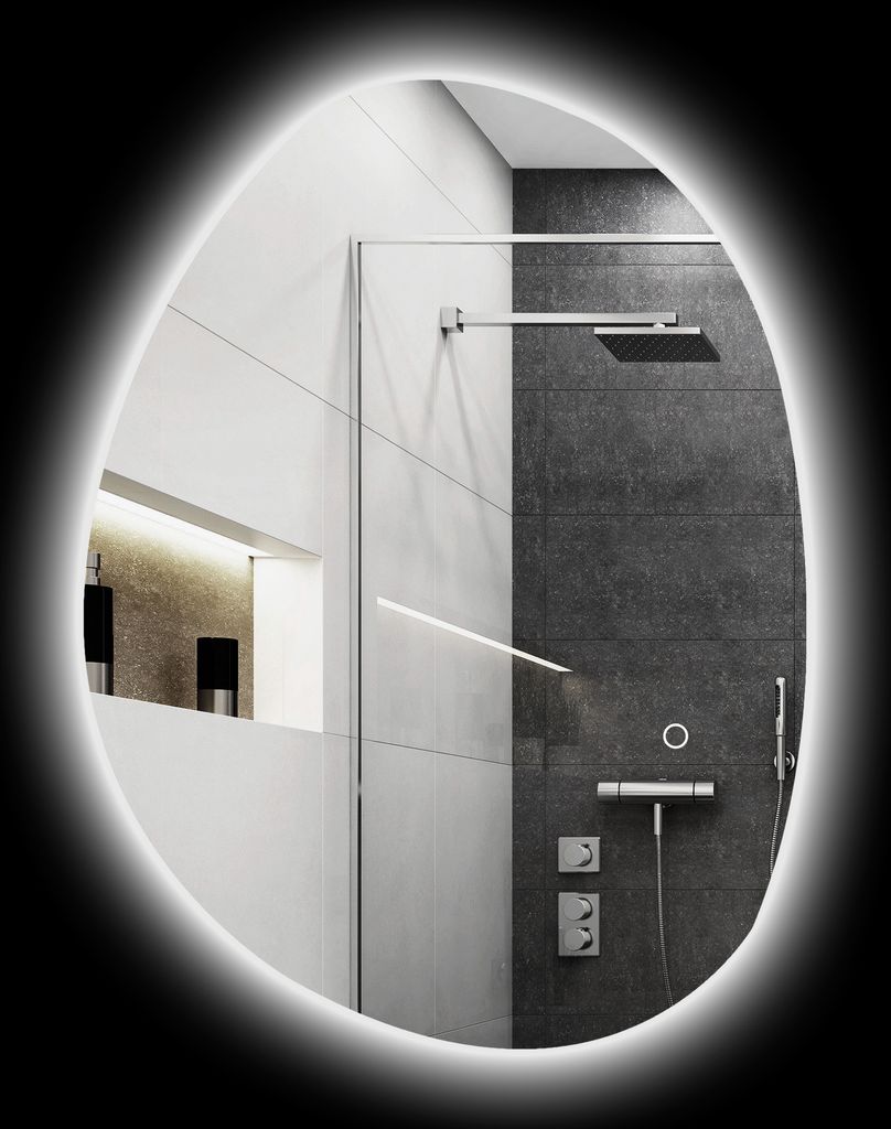 Lustro łazienkowe HOMCOM z oświetleniem 70x50 cm Lustro LED Zdjęcie produktu 