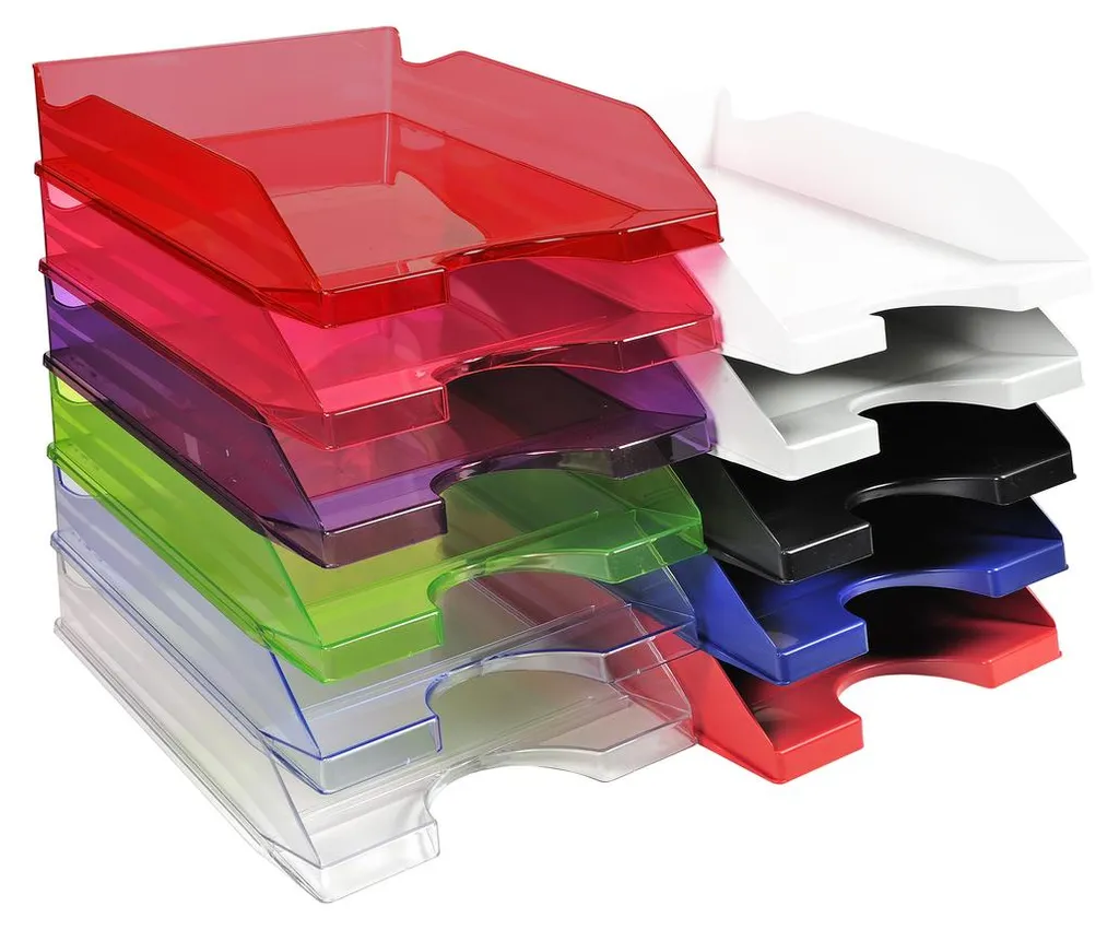 Corbeille à courrier A4+ Ecoblack - Set de 10 Bannettes de Bureau