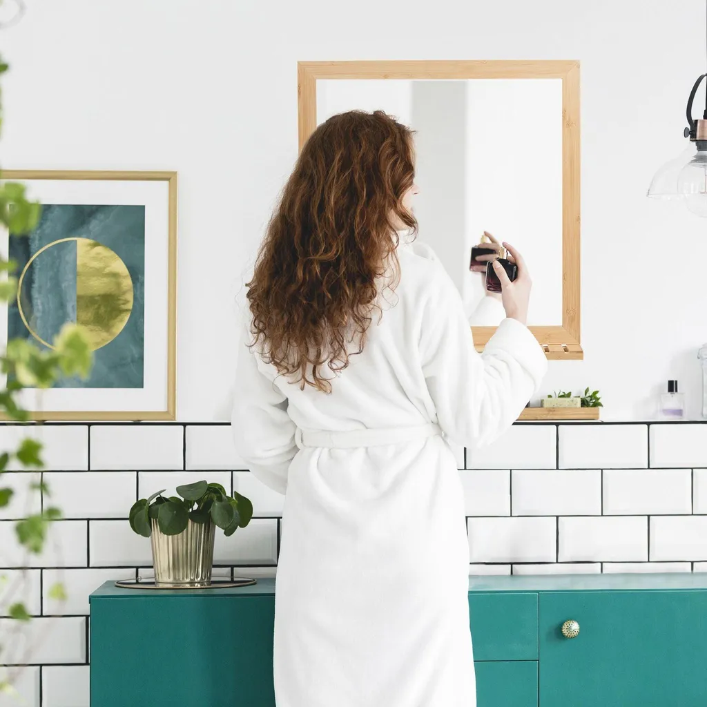 Miroir mural en bambou étagère - Solution rangement pour petites entrées - 4