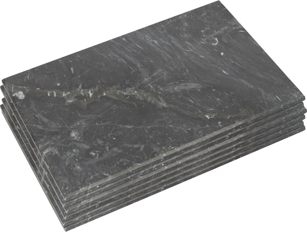 Rechteckige Marmor-Tischsets – 40 cm x 30 cm – Schwarz – 6er-Pack