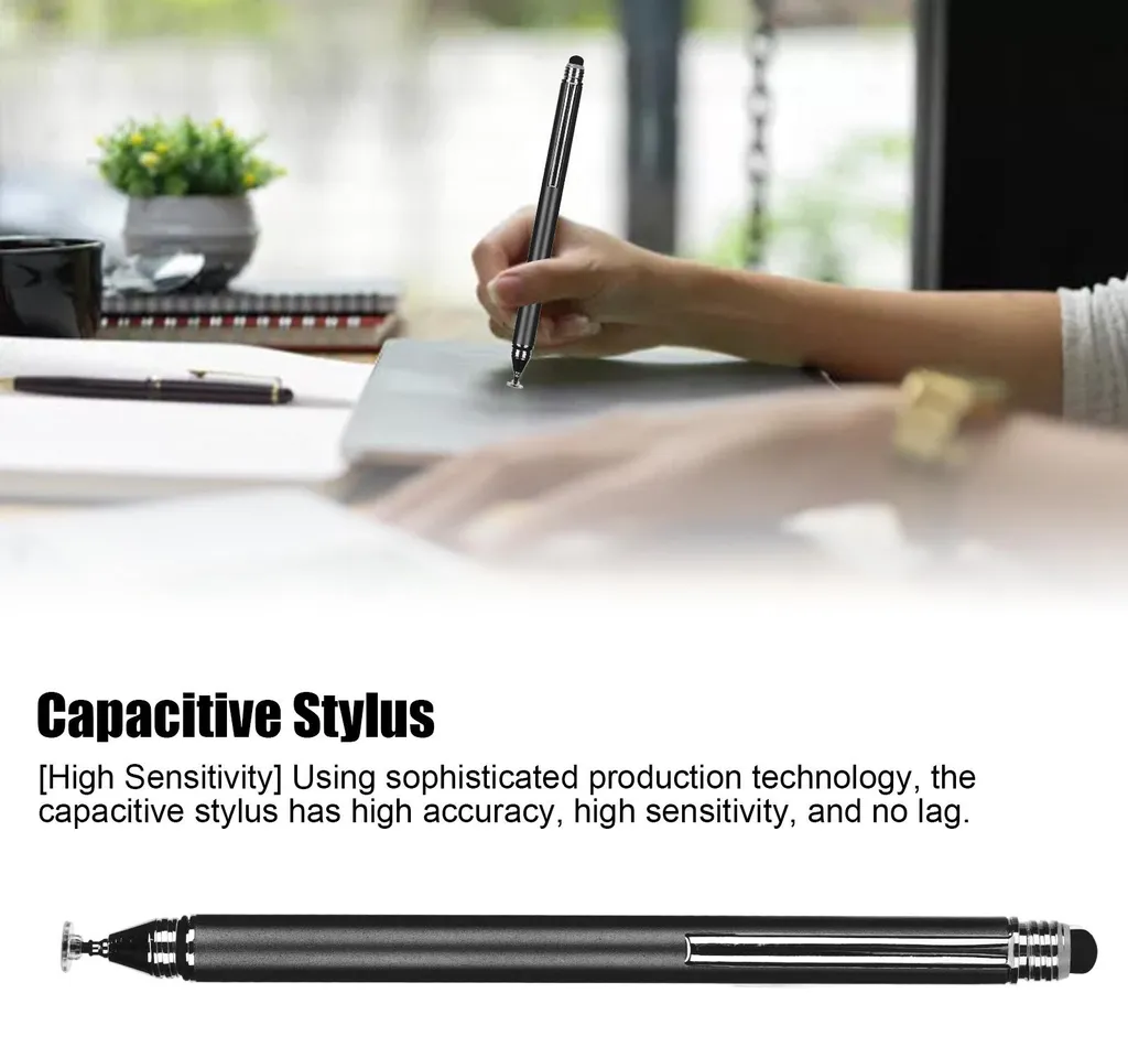 Stylet pour tablette et smartphone noir, idéal prise de notes et dessin