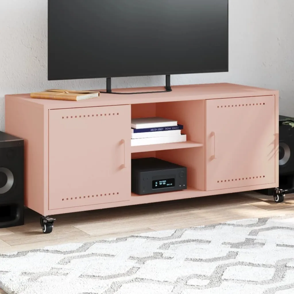 Mobile TV Rosa in Metallo Maison Exclusive 100cm Facile da Pulire