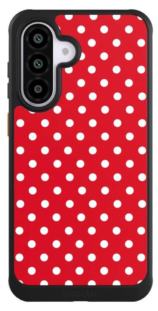 NIVOCASE Hülle für Samsung Galaxy A56 5G Handyhülle NIVOcore Case Schwarz Polka Dots Punkte Retro
